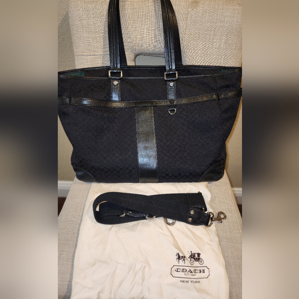 Huge Coach Laptop Bag - Black monogram